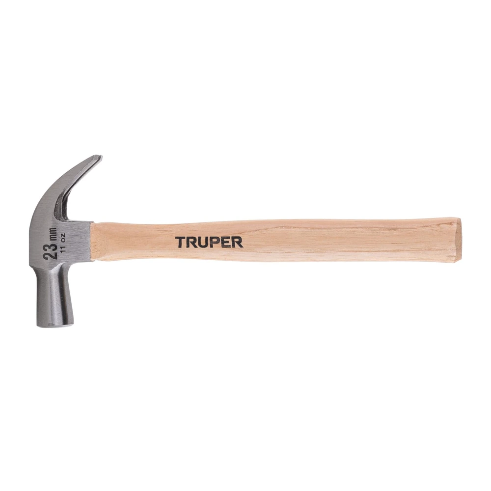 10557 MARTILLO CABEZA CÓNICA 23 MM UÑA CURVA, MANGO MADERA, TRUPER