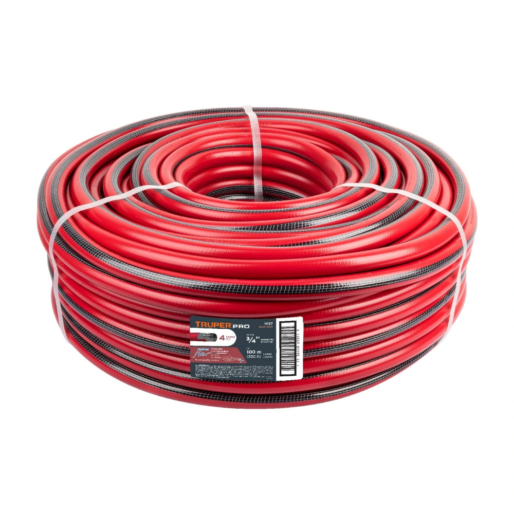 [MAN-3/4X] 11127 METRO DE MANGUERA 3/4' 4 CAPAS EN ROLLO DE 100 M, TRUPER