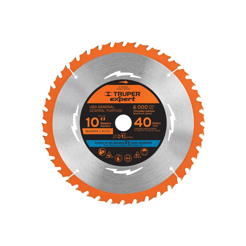 [ST-1040EX] 100105 DISCO SIERRA 10' PARA MADERA, 40 DIENTES CENTRO 1', EXPERT