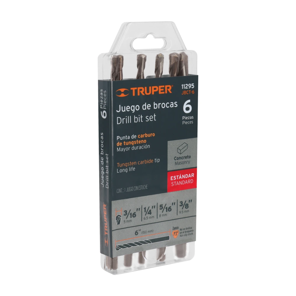 [JBCT-6] 11295 JUEGO DE 6 BROCAS PARA CONCRETO, TRUPER