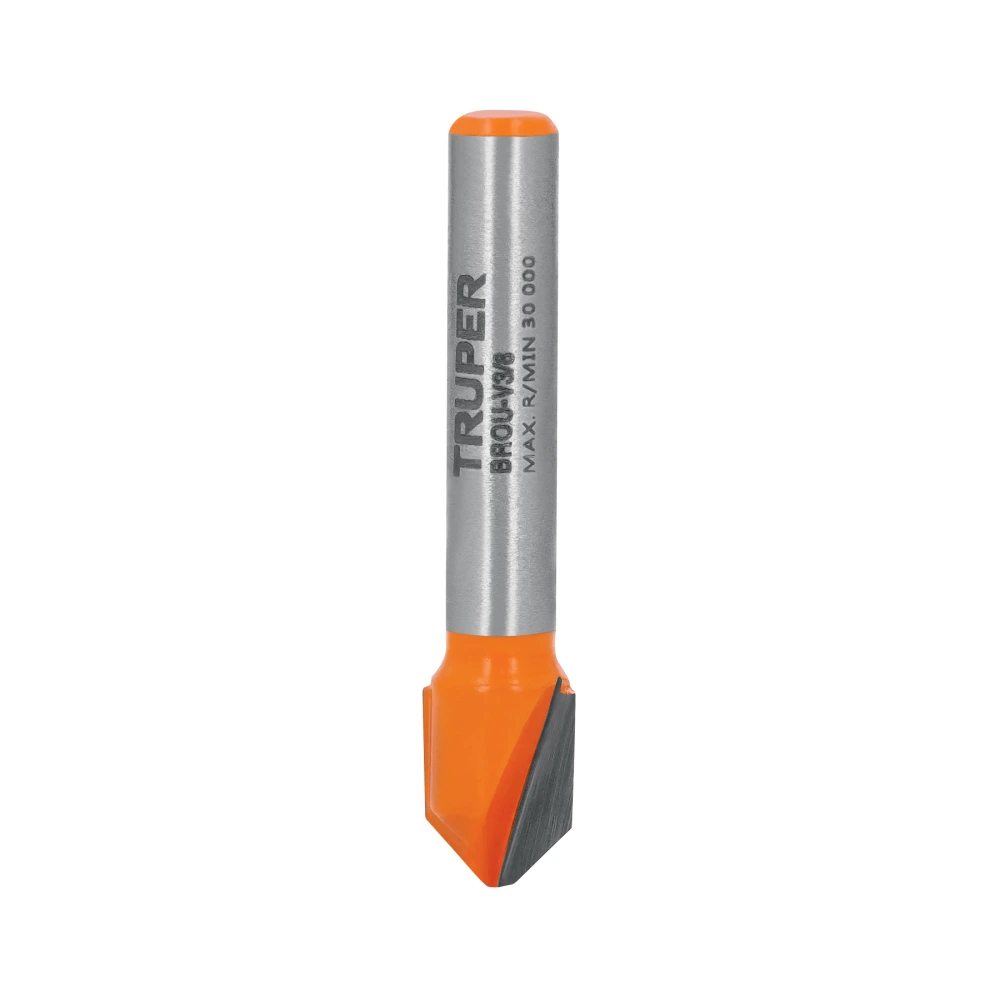 [BROU-V3/8] 11465 BROCA PARA ROUTER, CORTE EN 'V', 3/8', TRUPER