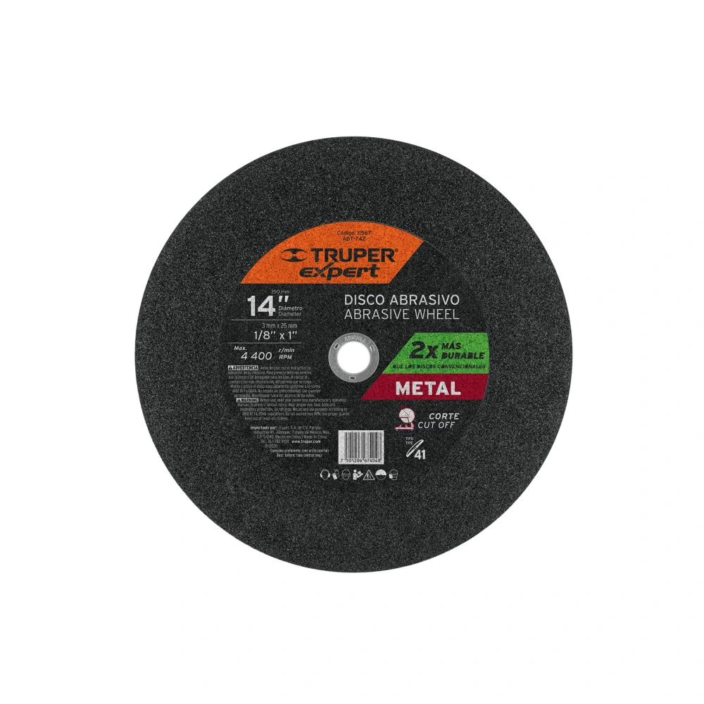[ABT-742] 11567 DISCO TIPO 41 DE 14' X 3.4 MM PARA CORTE DE METAL, EXPERT