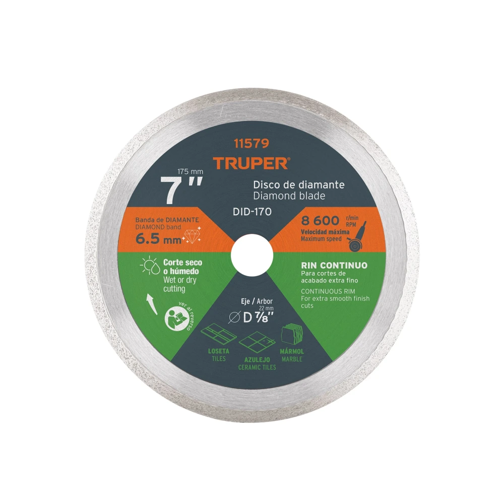 [DID-170] 11579 DISCO DE DIAMANTE DE 7' X 2.2 MM, RIN CONTINUO, TRUPER