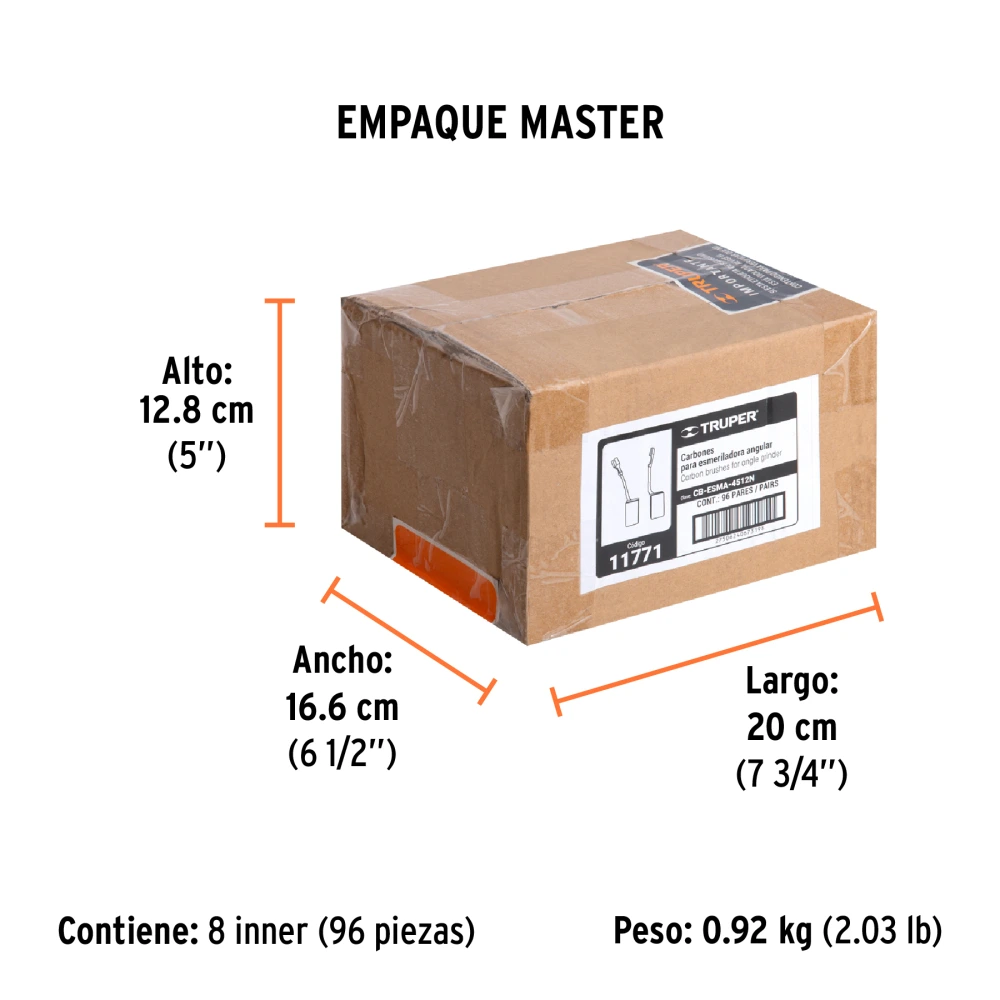 [CB-ESMA-4512N] 11771 BOLSA CON 2 CARBONES DE REPUESTO PARA ESMA-4512N, TRUPER
