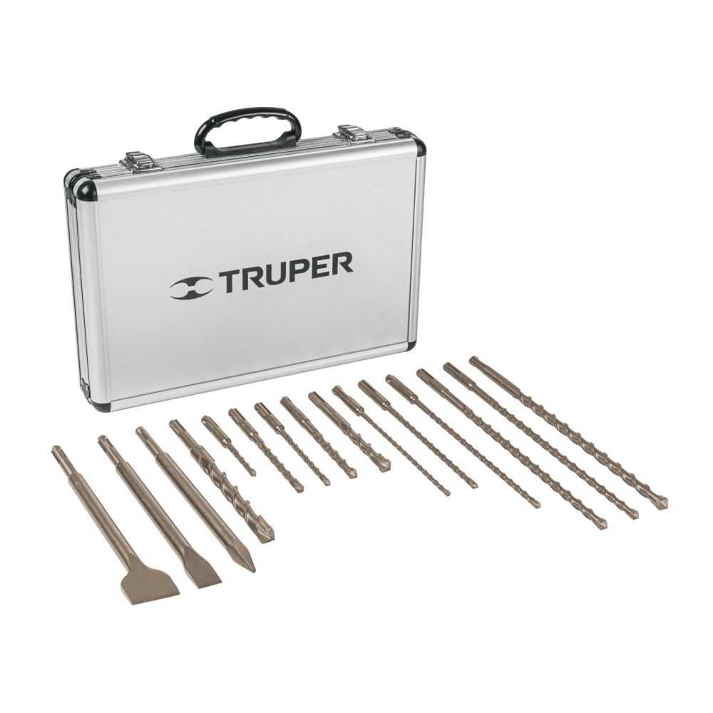 [JSDS-15] 11897 JUEGO DE 15 BROCAS Y CINCELES SDS PLUS EN ESTUCHE, TRUPER