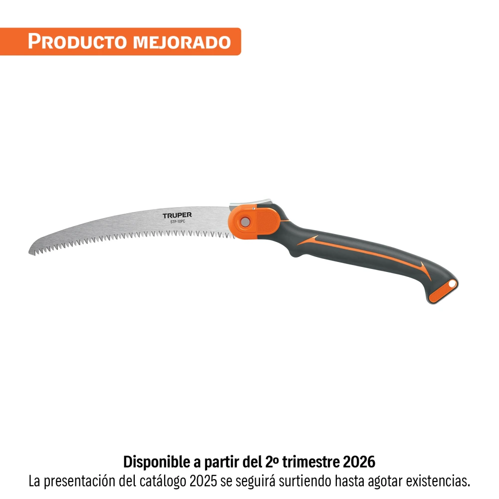 100198 SERRUCHO PLEGABLE 10' HOJA CURVA 5 DPP MANGO PLÁSTICO,TRUPER