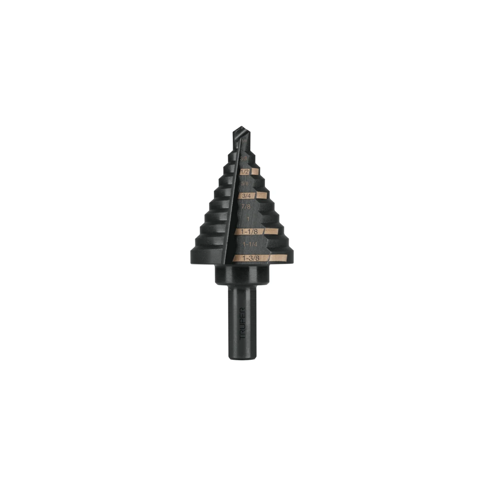 [BES-10] 12126 BROCA ESCALONADA ÓXIDO NEGRO 10ESCALONES 1/4 A 1-3/8',TRUPER