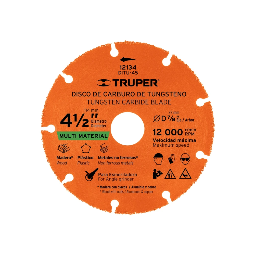 [DITU-45] 12134 DISCO 4-1/2' MULTIMATERIAL DE CARBURO DE TUNGSTENO, TRUPER