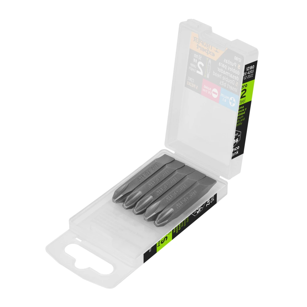 [PUDE-4203] 12180 ESTUCHE CON 5 PUNTAS DOBLES PH3 Y 5/16' LARGO 2', EXPERT