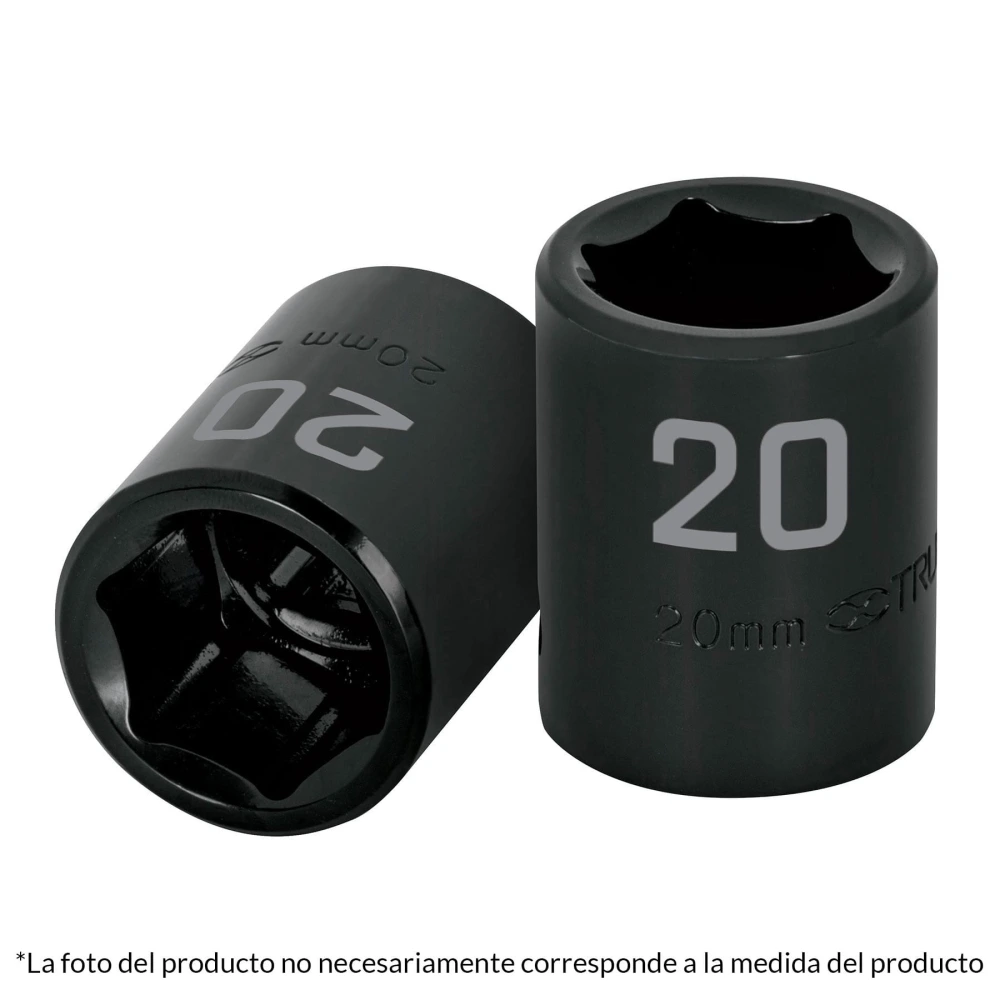 [D-7412-M] 12412 DADO CUADRO 1/2' DE IMPACTO 6 PUNTAS DE 12 MM, TRUPER
