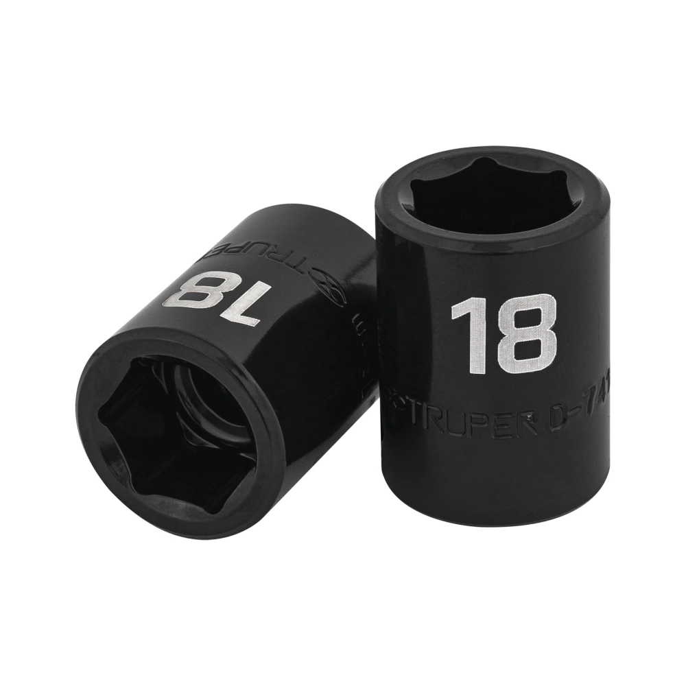 [D-7418-M] 12418 DADO CUADRO 1/2' DE IMPACTO 6 PUNTAS DE 18 MM, TRUPER