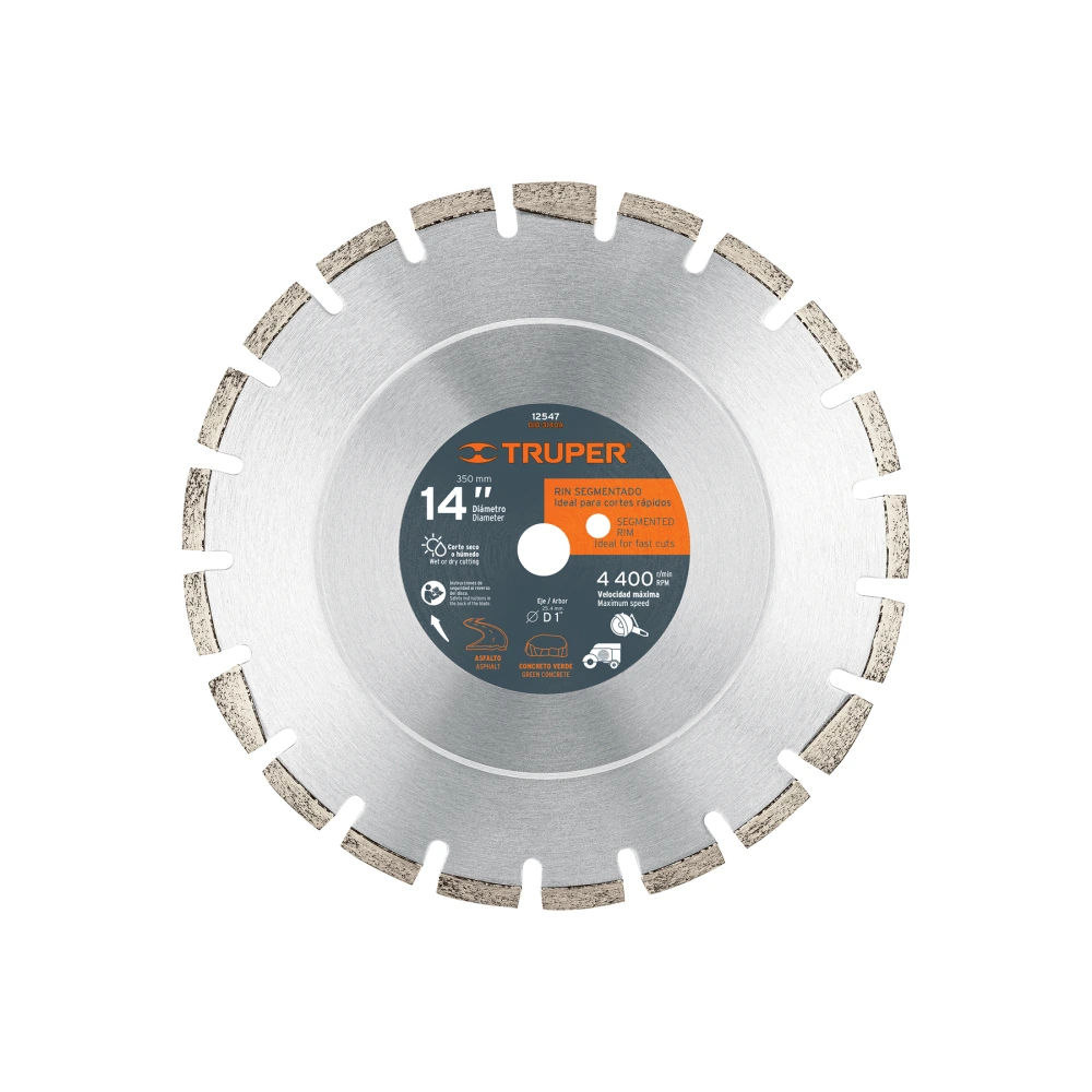 [DID-3140A] 12547 DISCO DE DIAMANTE DE 14' X 2.8 MM, CORTE ASFALTO Y CONCRETO