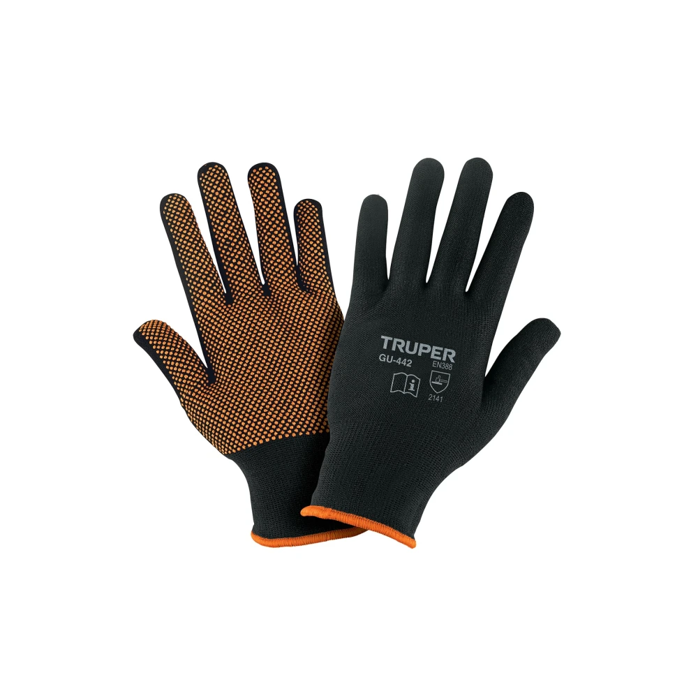 [GU-442] 12651 GUANTES DE POLIÉSTER CON PUNTOS DE PVC EN PALMA, M, TRUPER