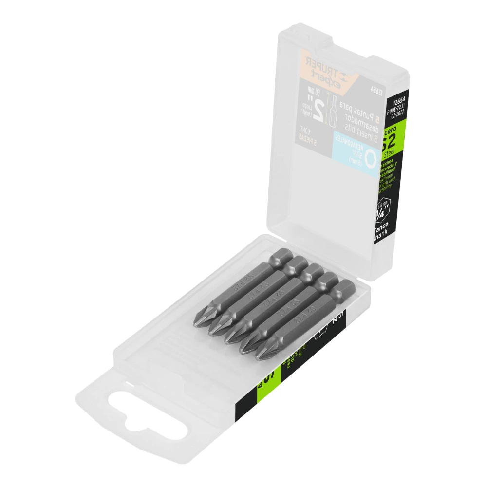 [PUDE-7231] 12654 ESTUCHE CON 5 PUNTAS HEXAGONALES DE 5/16MM LARGO 2', EXPERT