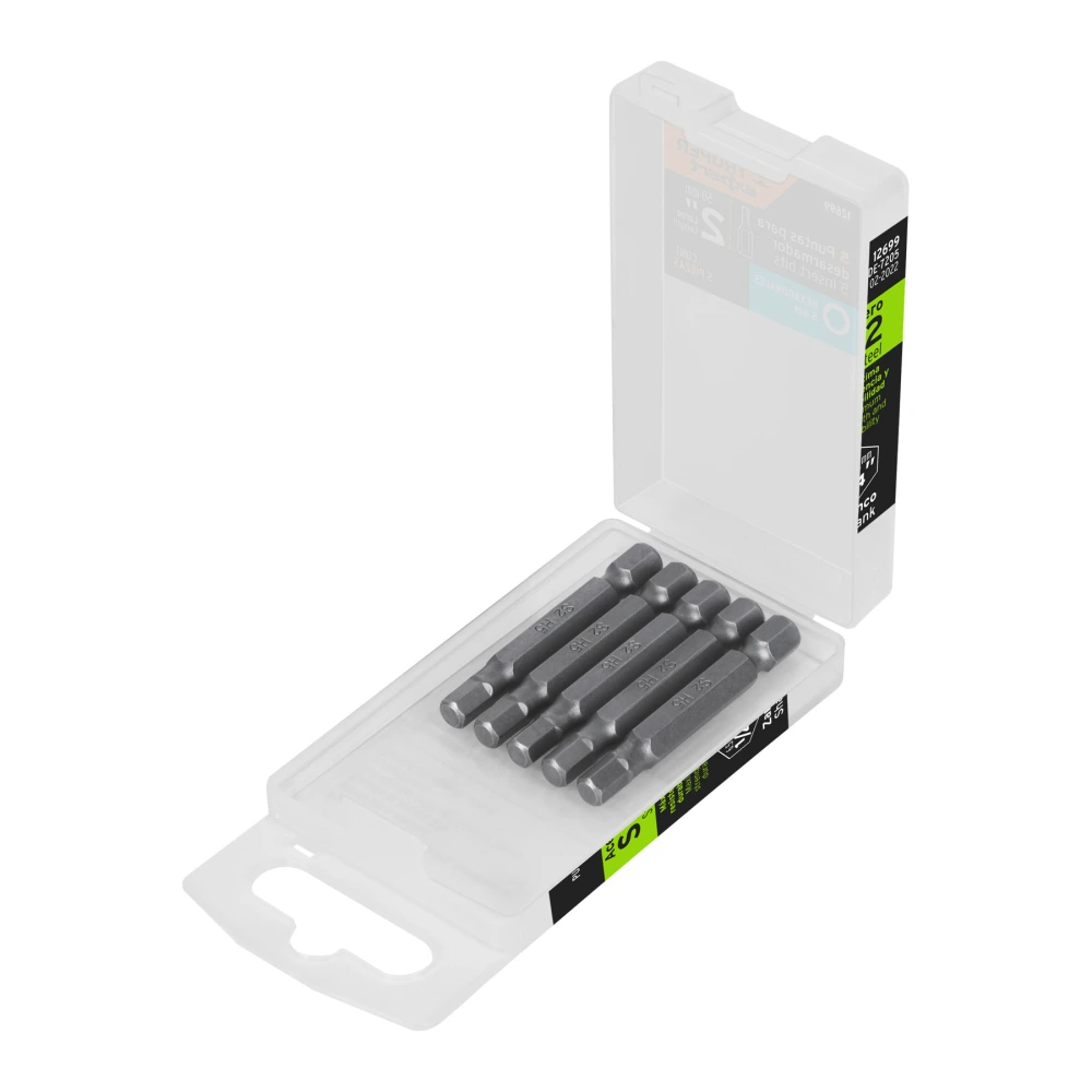 [PUDE-7205] 12699 ESTUCHE CON 5 PUNTAS HEXAGONALES DE 5 MM LARGO 2', EXPERT