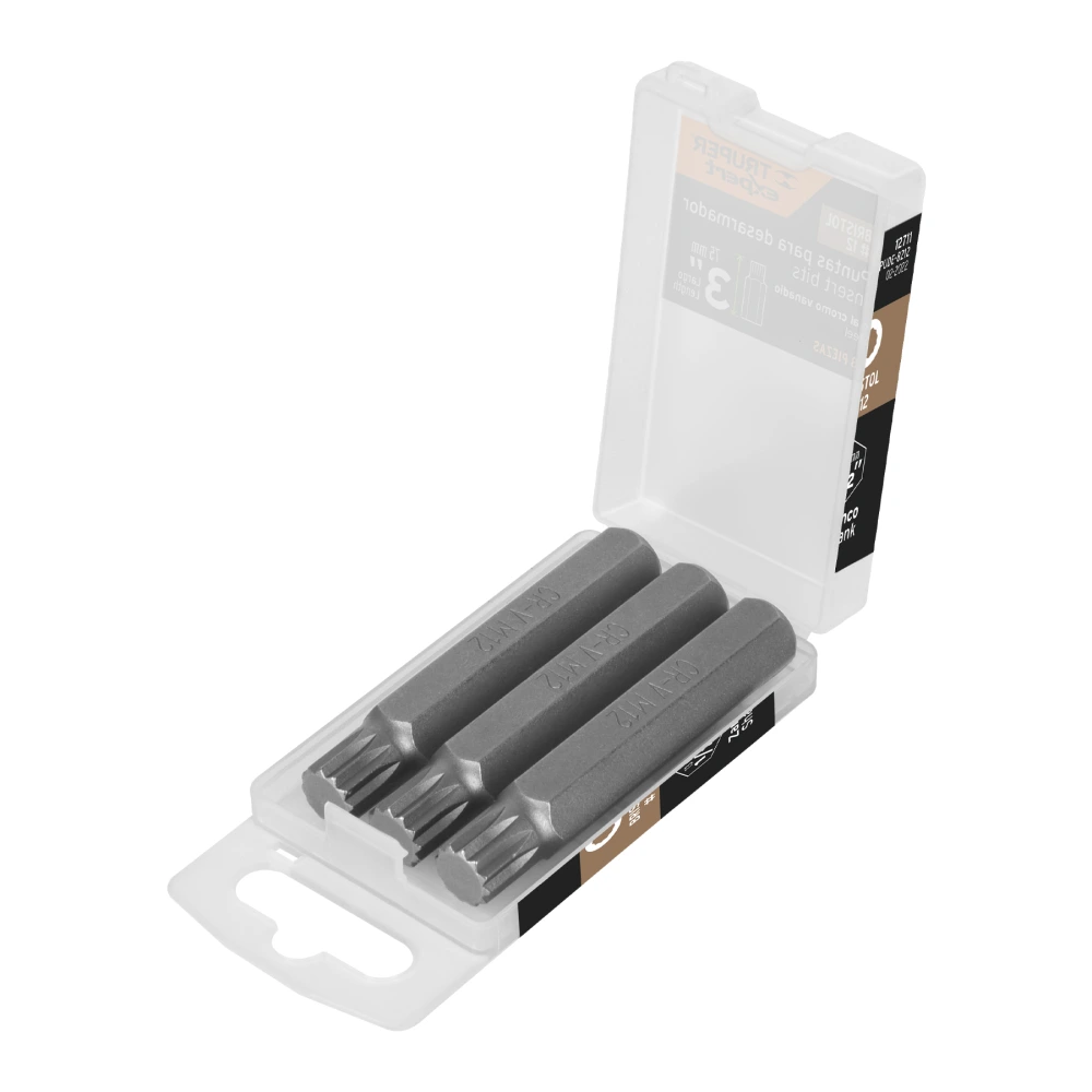 [PUDE-8212] 12711 ESTUCHE CON 3 PUNTAS BRISTOL M12 LARGO 3', TRUPER EXPERT