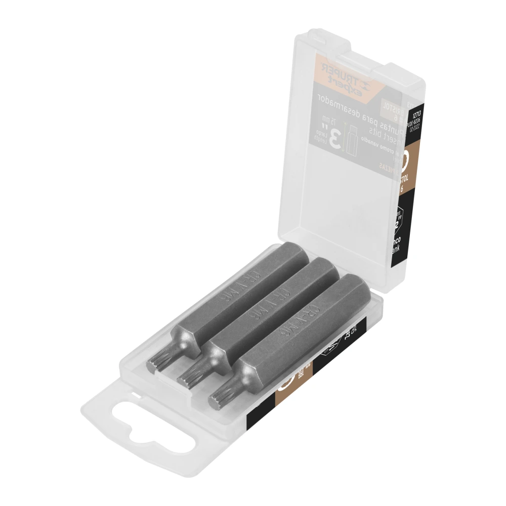 [PUDE-8206] 12713 ESTUCHE CON 3 PUNTAS BRISTOL M6 LARGO 3', TRUPER EXPERT