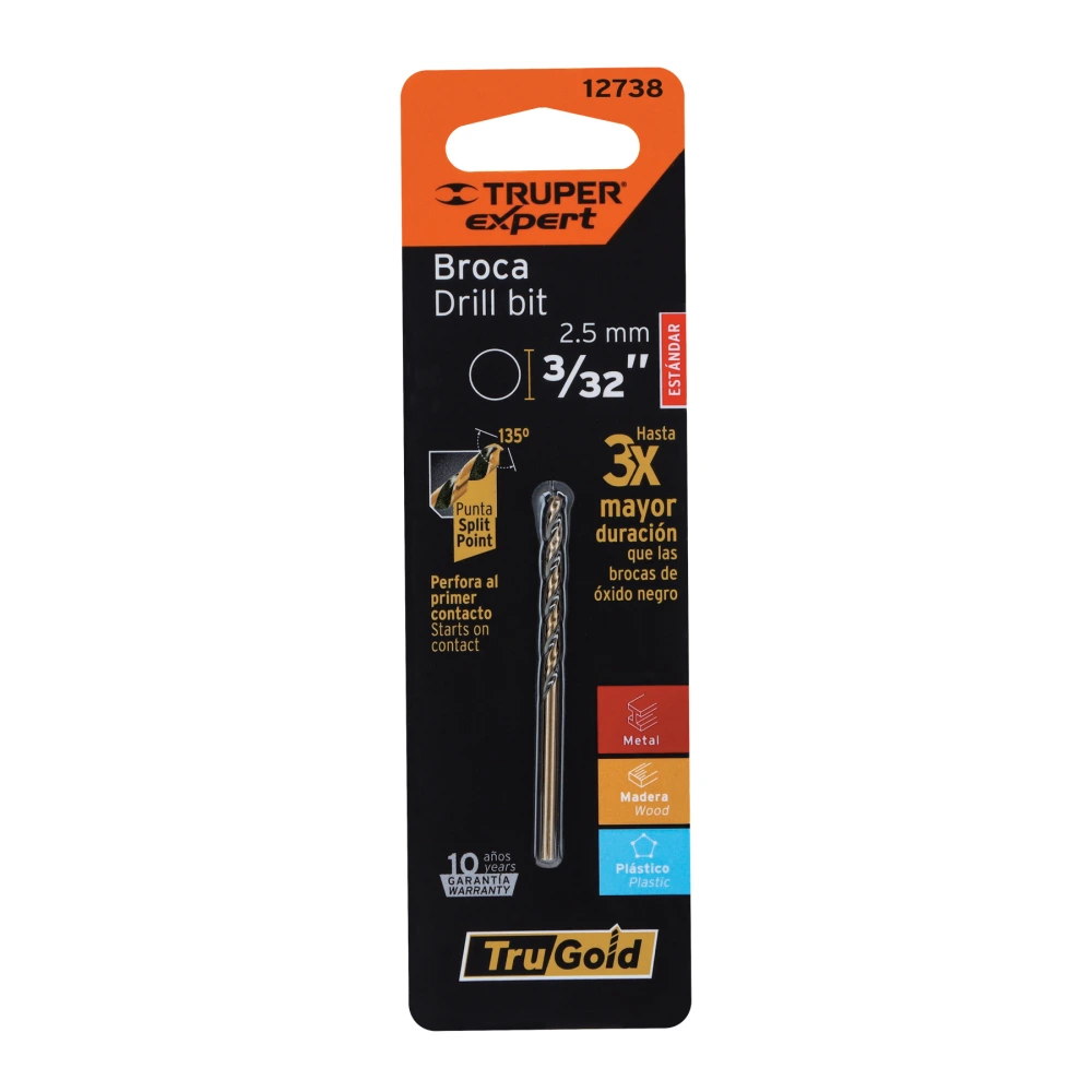 [BAV-3/32-B] 12738 BROCA HSS 3/32' TRUGOLD PARA METAL EN BLÍSTER, EXPERT