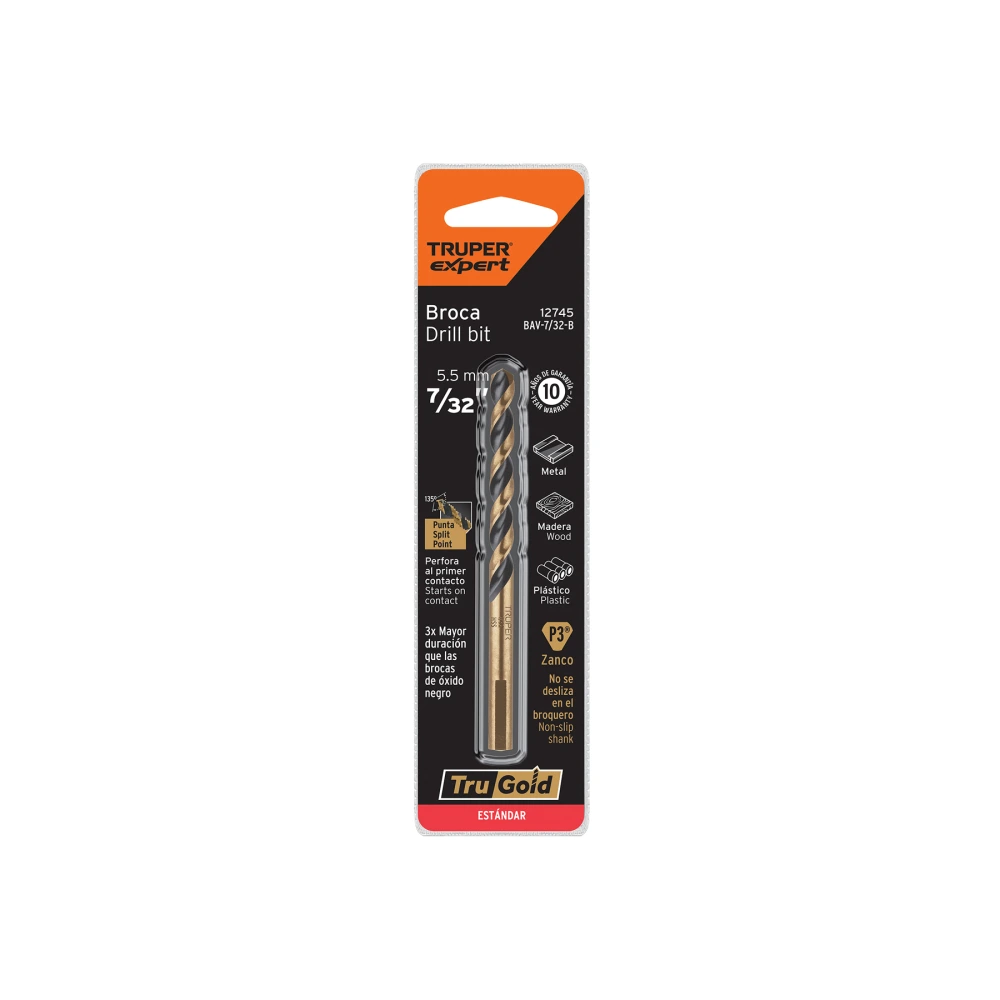 [BAV-7/32-B] 12745 BROCA HSS 7/32' TRUGOLD PARA METAL EN BLÍSTER, EXPERT