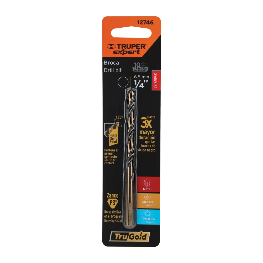 [BAV-1/4-B] 12746 BROCA HSS 1/4' TRUGOLD PARA METAL EN BLÍSTER, EXPERT