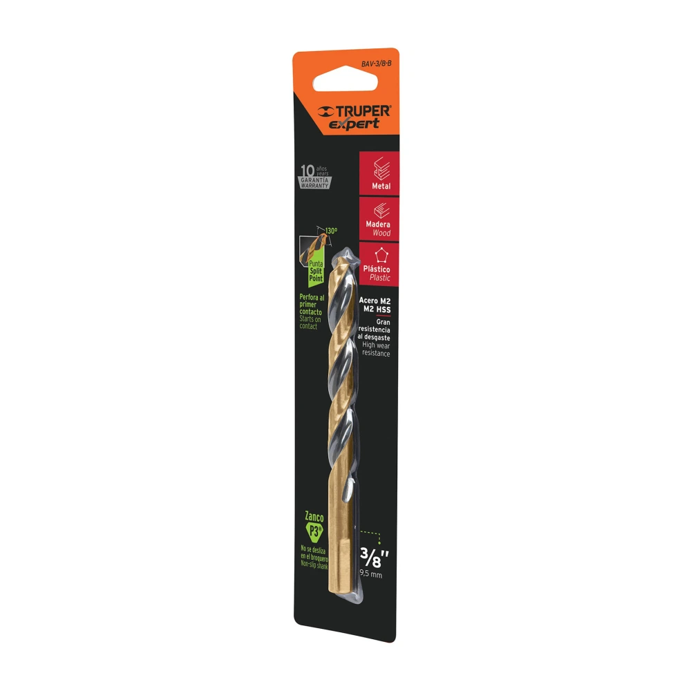 [BAV-3/8-B] 12748 BROCA HSS 3/8' TRUGOLD PARA METAL EN BLÍSTER, EXPERT