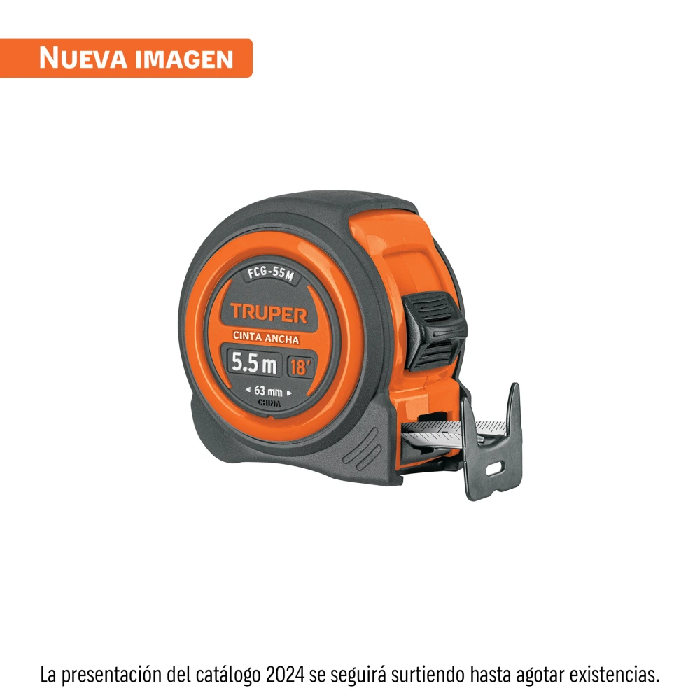 [FCG-55M] 12773 FLEXÓMETRO COMPACTO CONTRA IMPACTOS 5.5 M CINTA 25 MM,TRUPER
