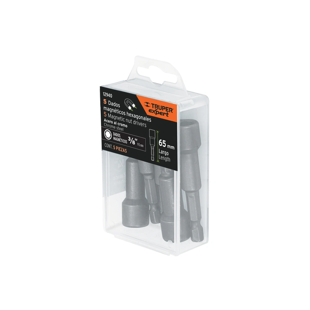 [PUDE-9027] 12940 ESTUCHE CON 5 DADOS MAGNÉTICOS DE 3/8' LARGO 2-1/2', EXPERT