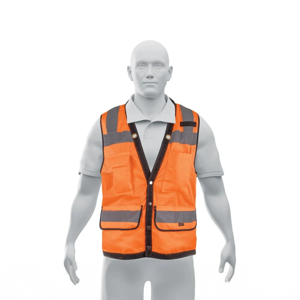 [CHS-800N-M] 13479 CHALECO SEGURIDAD REFORZADO NARANJA CON BOLSAS, M, EXPERT