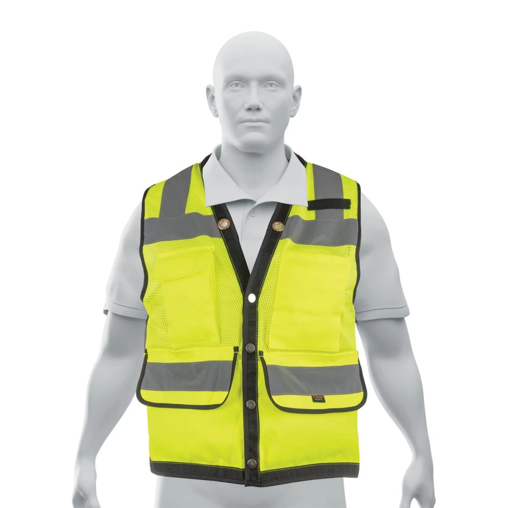 [CHS-800V-M] 13482 CHALECO SEGURIDAD REFORZADO VERDE CON BOLSAS, M, EXPERT
