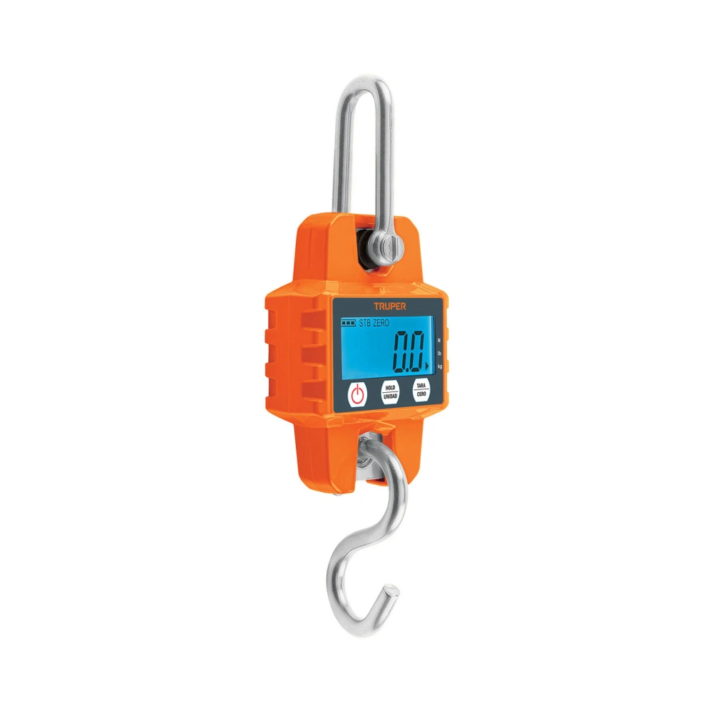 100788 BÁSCULA ELECTRÓNICA COLGANTE, DE PILAS, 300 KG, TRUPER