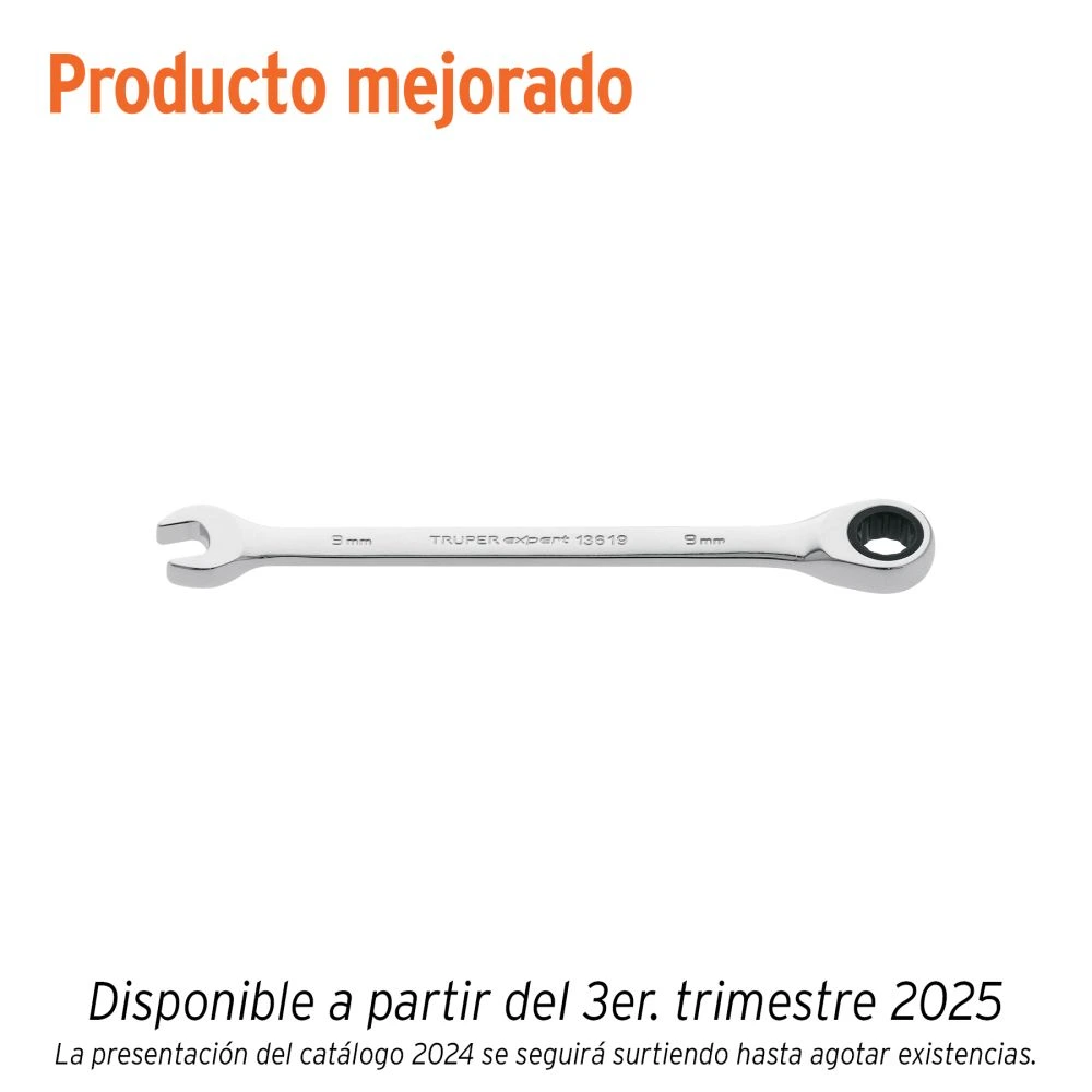 [LL-2009MX] 13619 LLAVE COMBINADA CON MATRACA 9 MM X 146 MM LARGO, EXPERT
