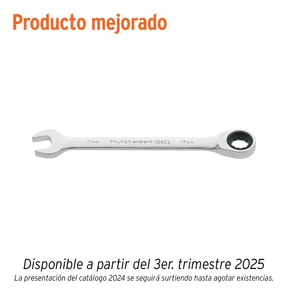 [LL-2017MX] 13622 LLAVE COMBINADA CON MATRACA 17 MM X 218 MM LARGO, EXPERT