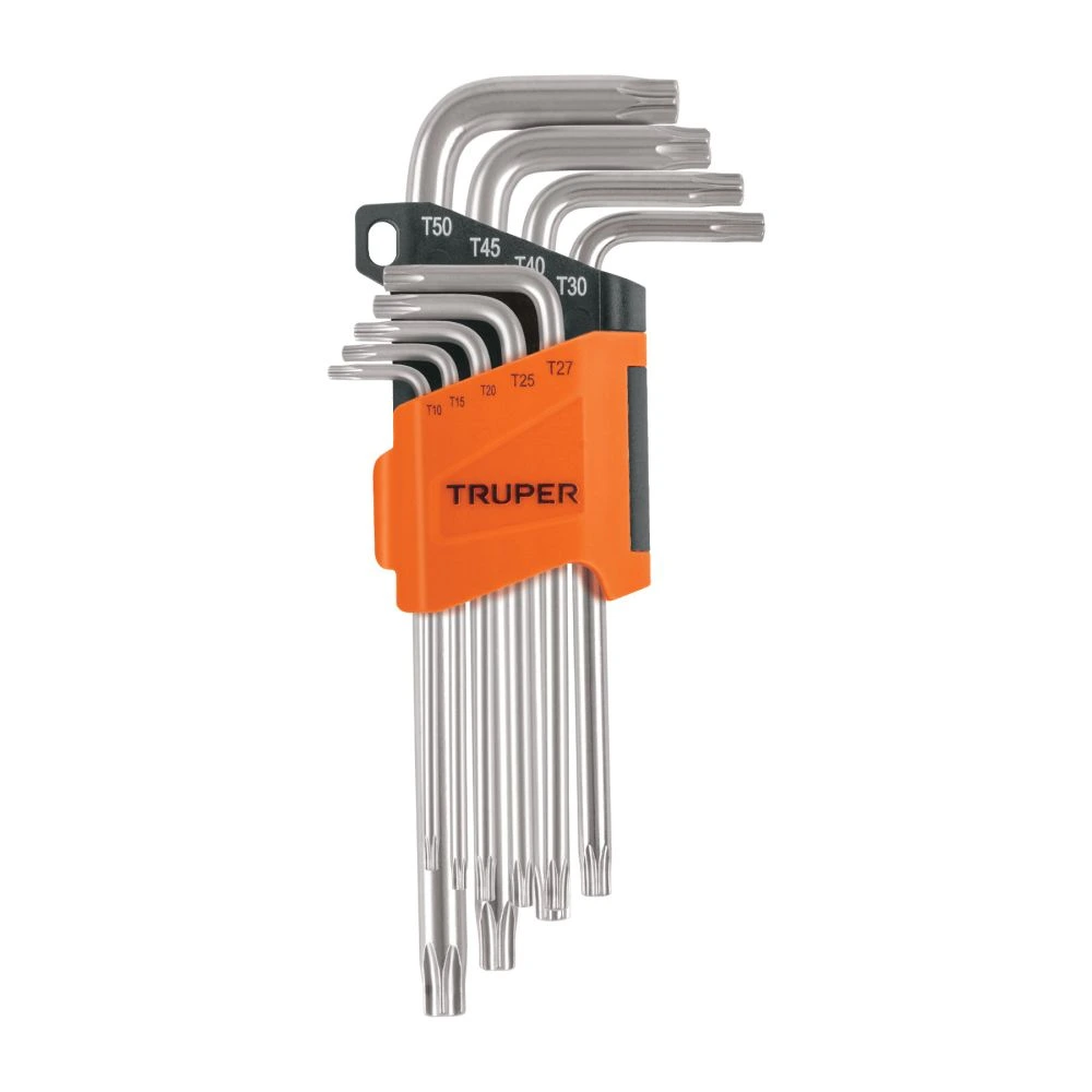 [TORX-9L] 13647 JUEGO DE 9 LLAVES TORX LARGAS CON ORGANIZADOR ABATIBLE