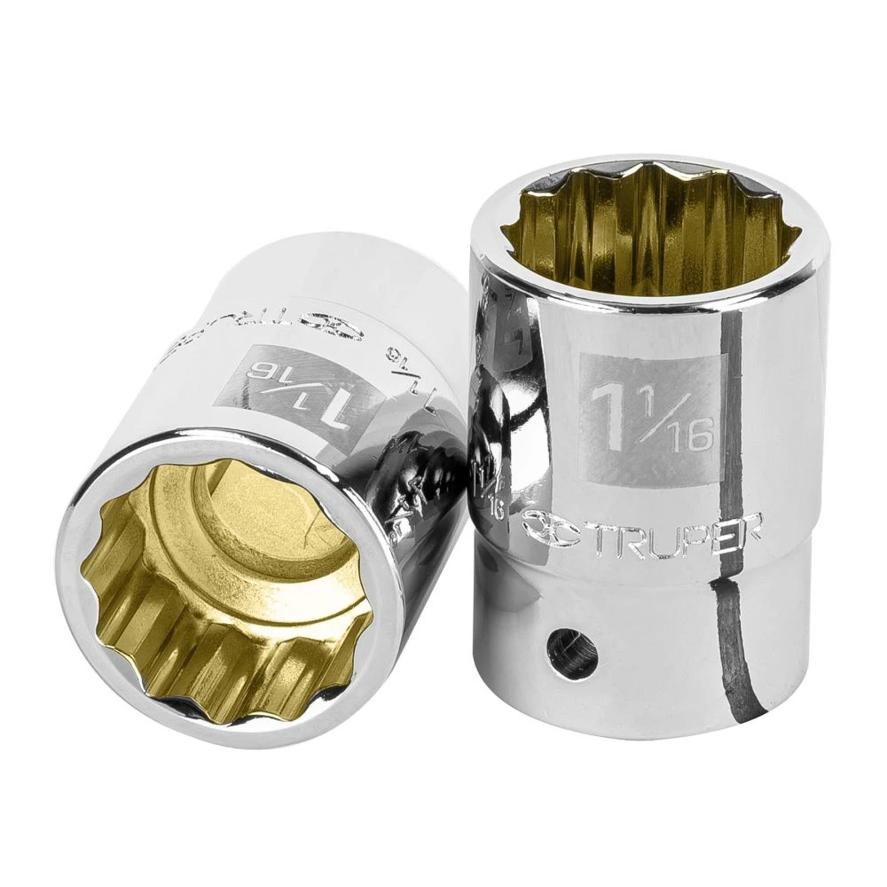 [D-3434] 13855 DADO DE 1-1/16', 12 PUNTAS, CUADRO 3/4', TRUPER