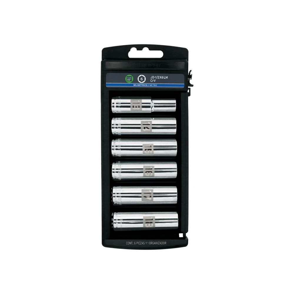 [JD-1/2X6LM] 14175 JUEGO 6 DADOS LARGOS CUADRO 1/2' MM, TRUPER