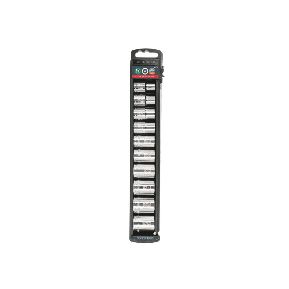 [JD-1/2X10P] 14176 JUEGO DE 10 DADOS CUADRO 1/2' STD, TRUPER