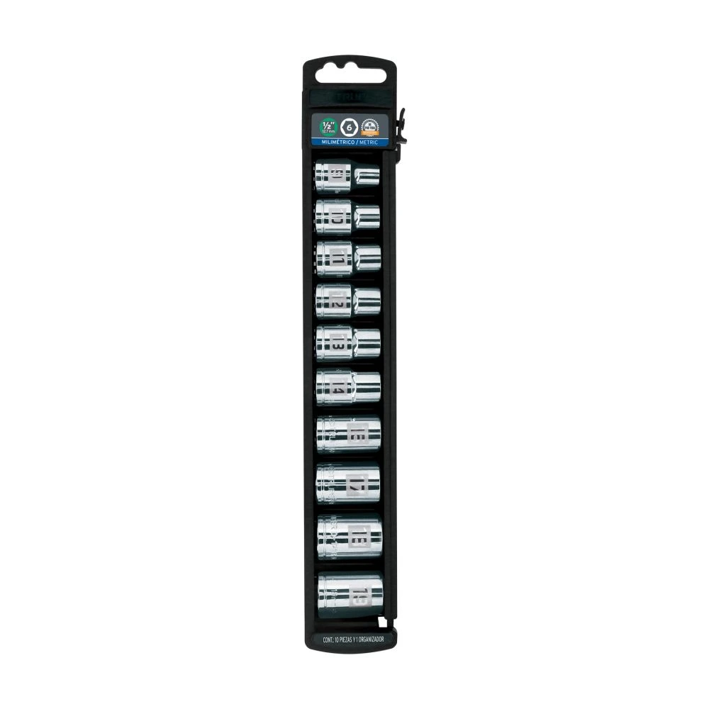 [JD-1/2X10M] 14177 JUEGO DE 10 DADOS CUADRO 1/2' MM, TRUPER
