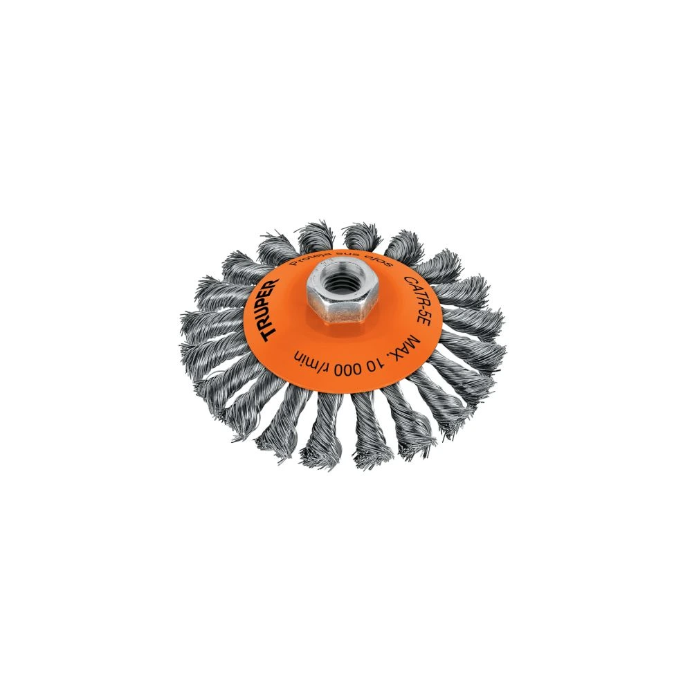 [CATR-5E] 14191 CARDA TIPO CÓNICO 5' ALAMBRE TRENZADO, EJE 5/8'-11, TRUPER