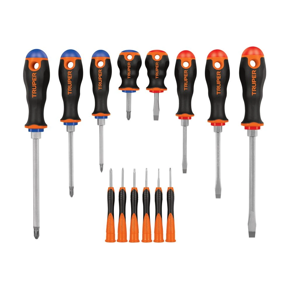 [DTJ-14B] 14197 JUEGO DE 8 DESARMADORES MANGO COMFORT GRIP Y 6 DE JOYERO