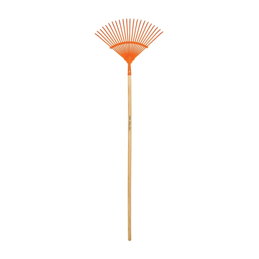 [EM-22] 14322 ESCOBA METÁLICA PARA JARDÍN, CURVA, 22 DIENTES, MANGO 48'