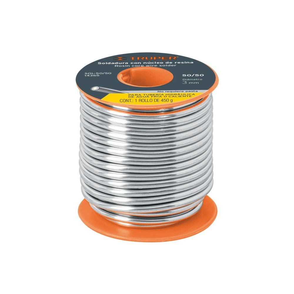 [SOL-245F] 14365 SOLDADURA 50/50 PARA TUBERÍA HIDRÁULICA, 450 G, SOLDAFÁCIL