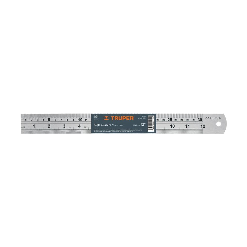 [RGL-30] 14387 REGLA 30 CM DE ACERO INOXIDABLE, TRUPER