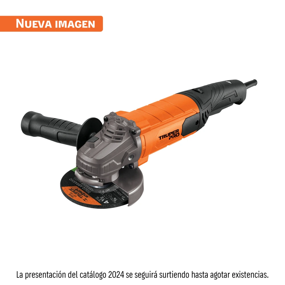 100902 ESMERILADORA ANGULAR 4-1/2', 1100W, TRUPER PRO