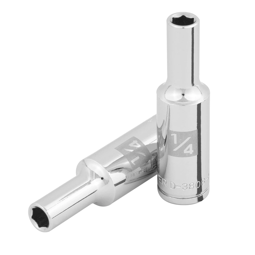 [D-3808-HL] 100919 DADO LARGO DE 1/4', 6 PUNTAS, CUADRO 3/8', TRUPER