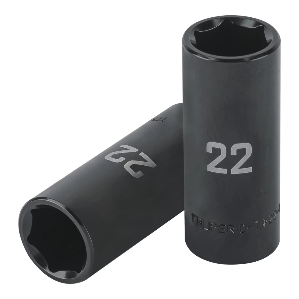 100921 DADO LARGO IMPACTO DE 22 MM, 6 PUNTAS, CUADRO 1/2', TRUPER