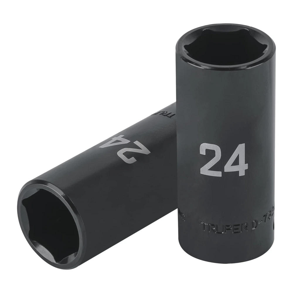 100923 DADO LARGO IMPACTO DE 24 MM, 6 PUNTAS, CUADRO 1/2', TRUPER