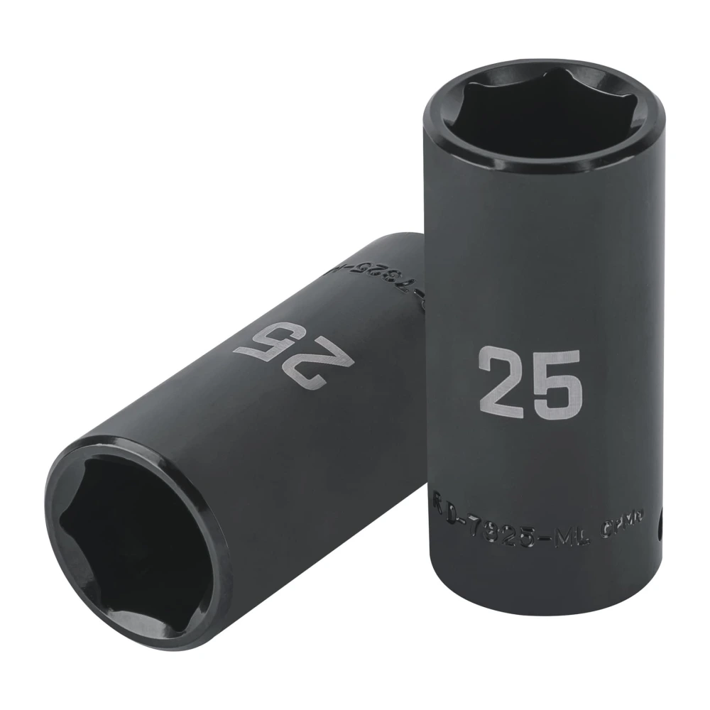 100924 DADO LARGO IMPACTO DE 25 MM, 6 PUNTAS, CUADRO 1/2', TRUPER
