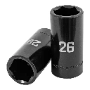 100925 DADO LARGO IMPACTO DE 26 MM, 6 PUNTAS, CUADRO 1/2', TRUPER