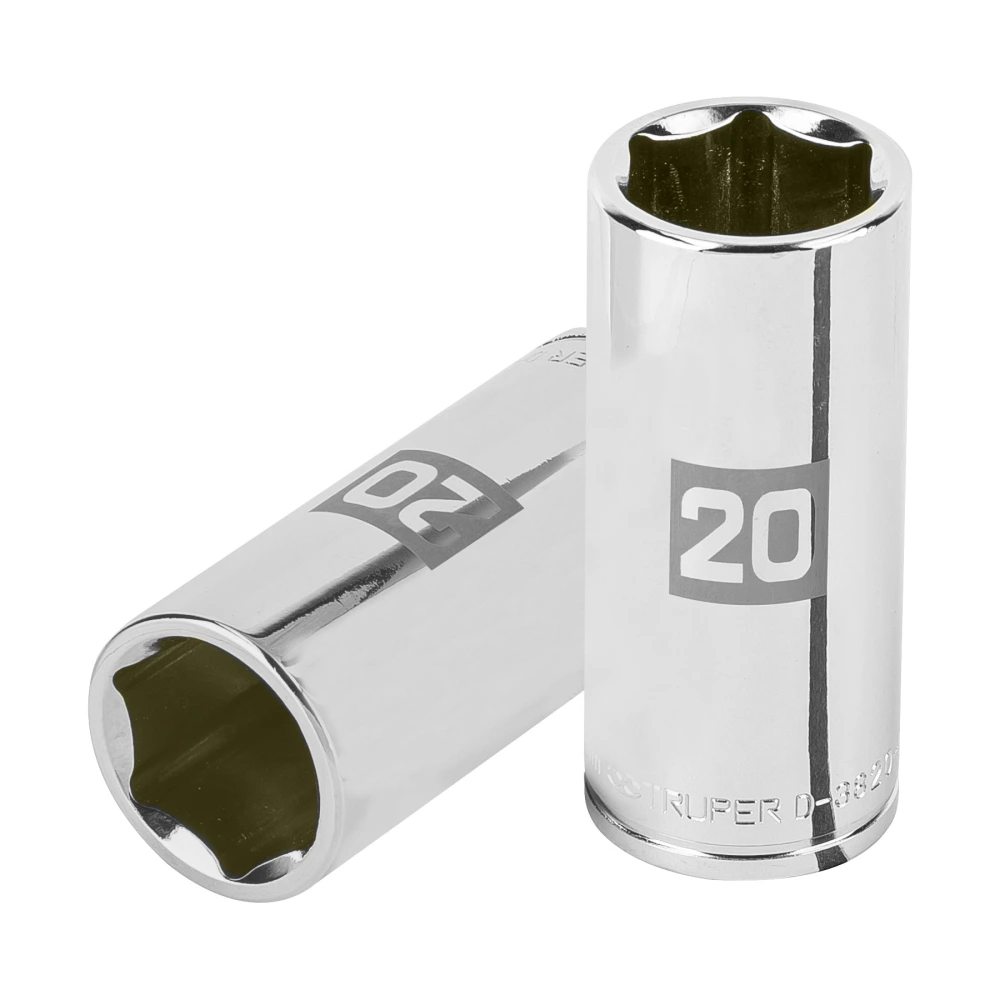 [D-3820-HM-L] 100995 DADO LARGO DE 20 MM, 6 PUNTAS, CUADRO 3/8', TRUPER