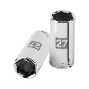 101015 DADO LARGO DE 27 MM, 6 PUNTAS, CUADRO 1/2', TRUPER